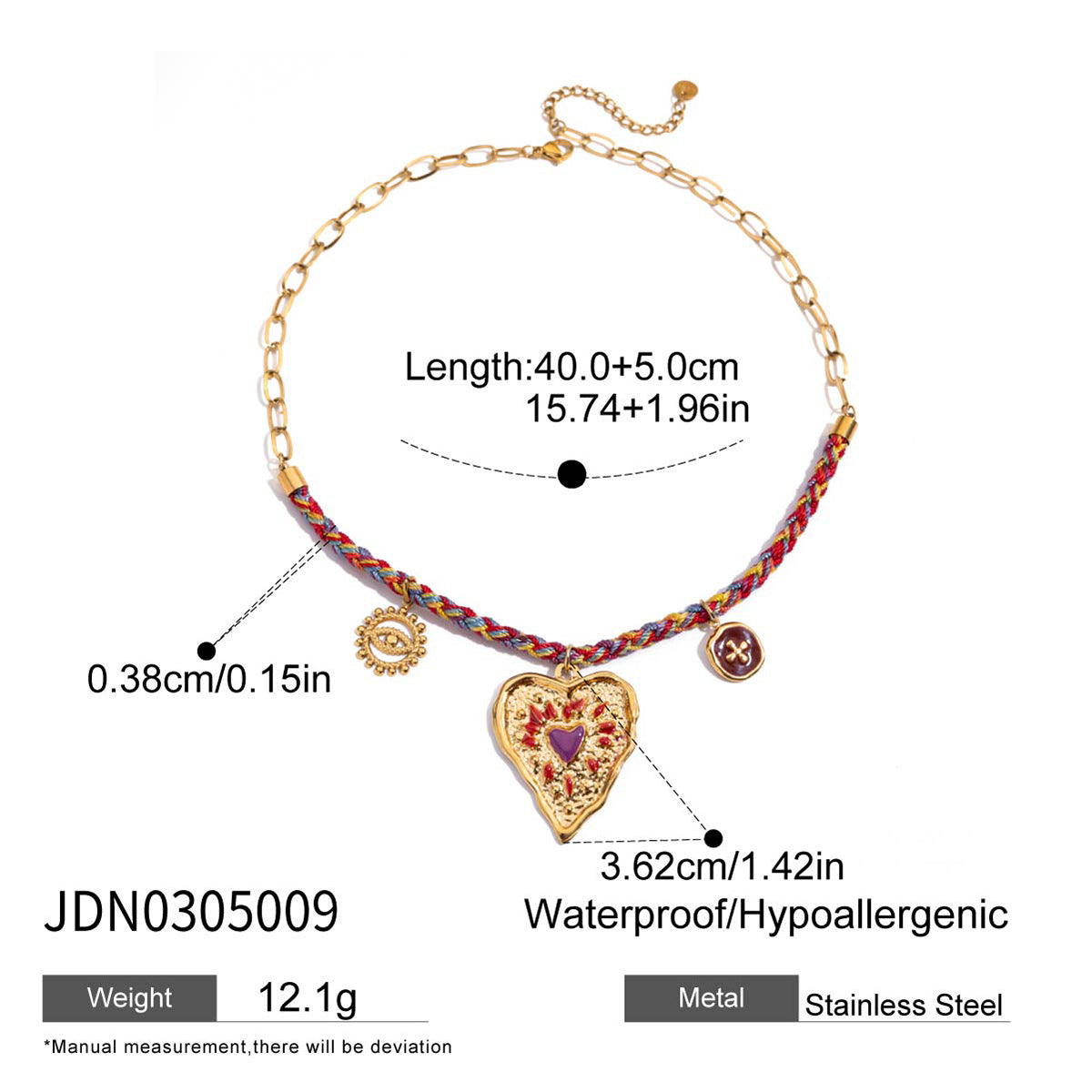 Collar con colgante minimalista de esmalte de acero inoxidable con forma de corazón para mujer, con detalle de acero de titanio pulido y cadena ajustable