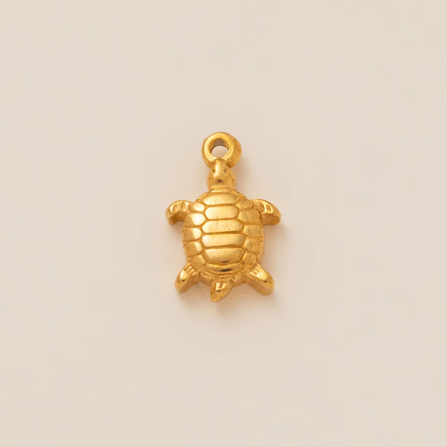 Vintage 18K Gold Plated Stainless Steel Sea Turtle Animal Charm Bar PVD