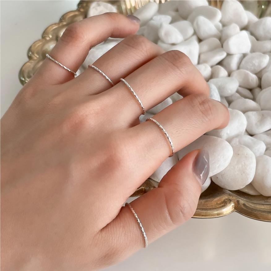 Minimalist Sweet 925 Sterling Silver Geometric Plated Ring