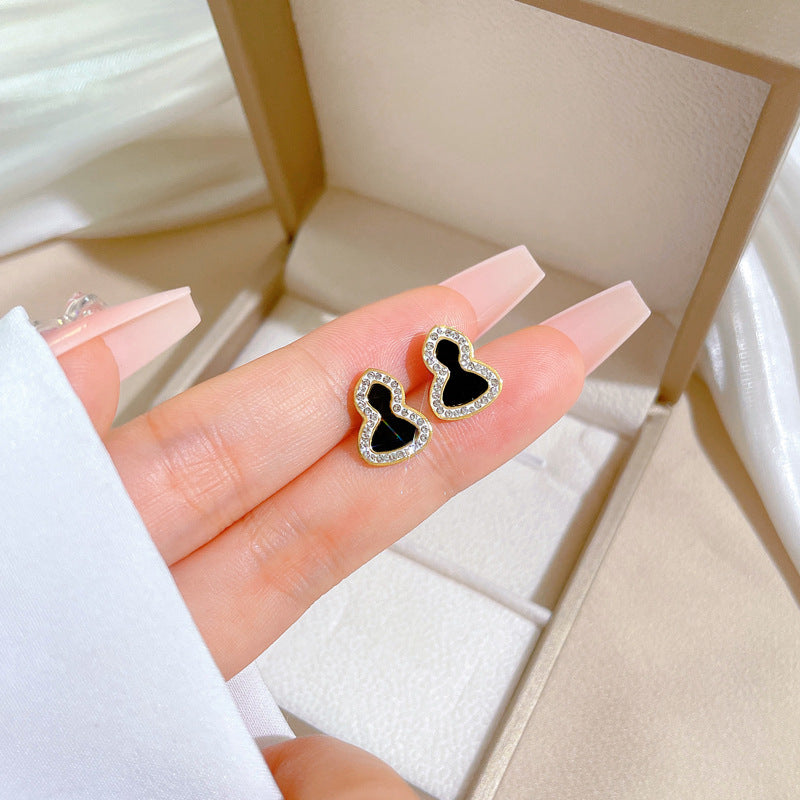 Minimalist Sweet Geometric Titanium Steel Plated Stud Earrings