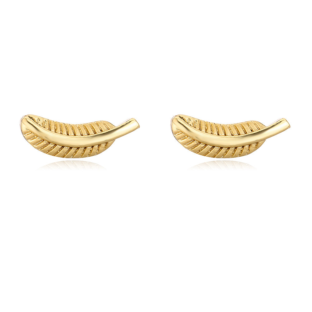 Butterfly-Shaped Geometric Stud Earrings for Women in Copper with 18K Gold Plating and Zircon Inlay