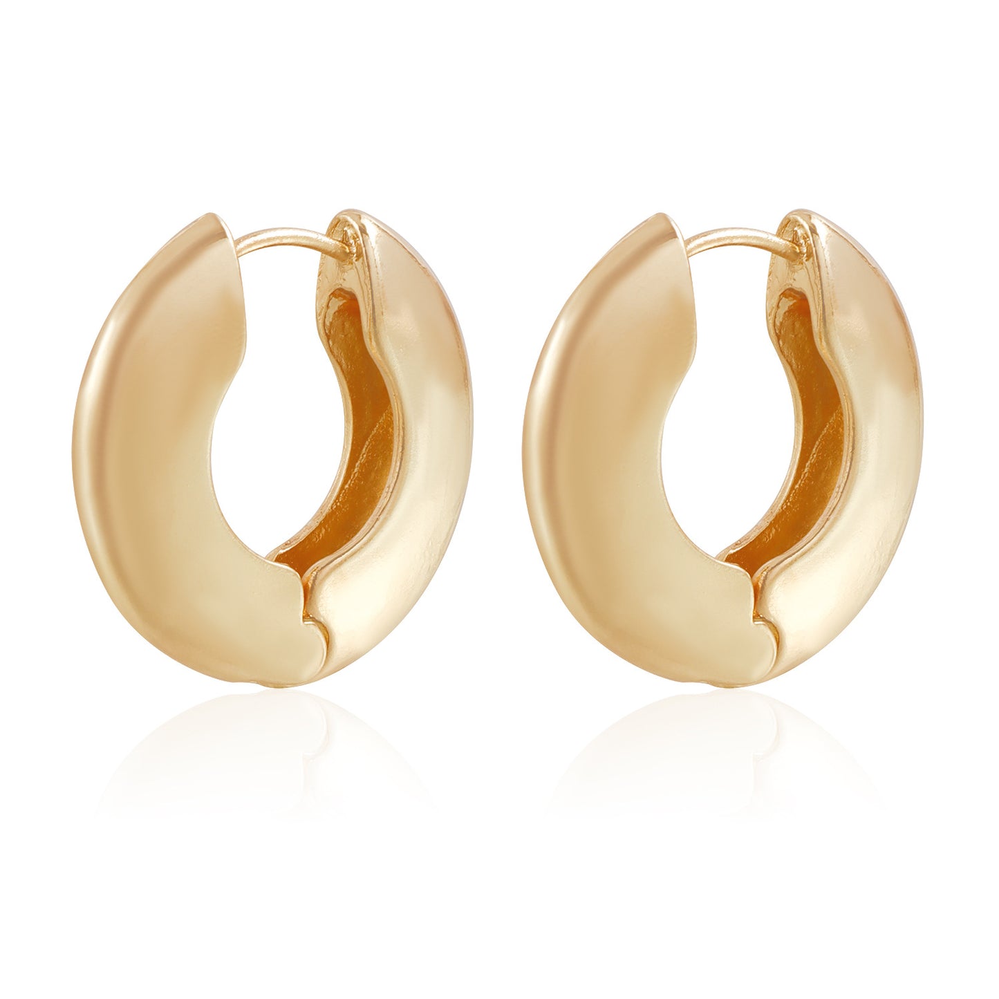Minimalist Geometric Alloy Stud Earrings with Plated Finish for Women — Round Hexagonal Square Beveled Edges Design