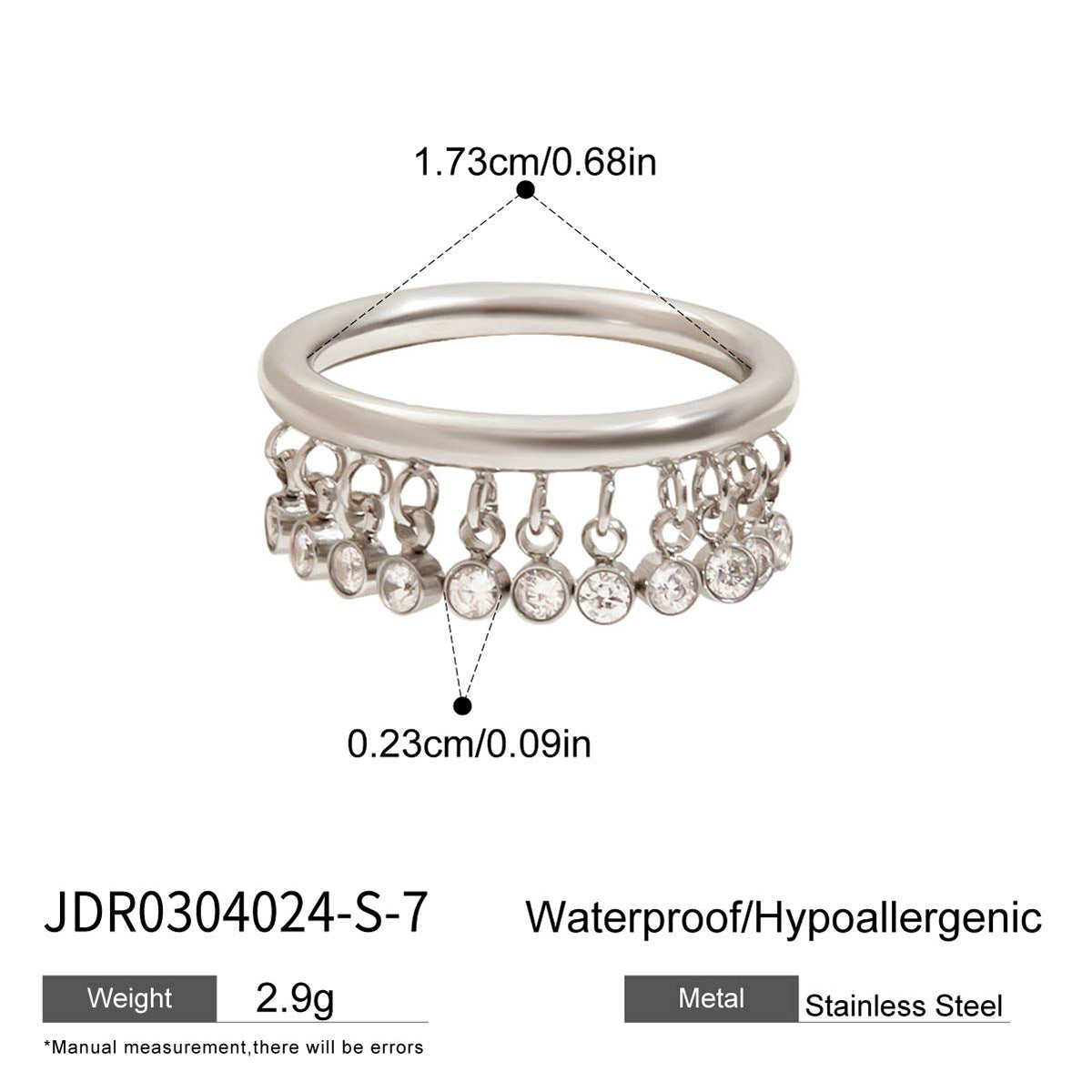 Geometric Tassel Titanium Steel Ring with Plating Finish for Women, Hypoallergenic Fashion Jewelry with Luxe Minimalist Appeal