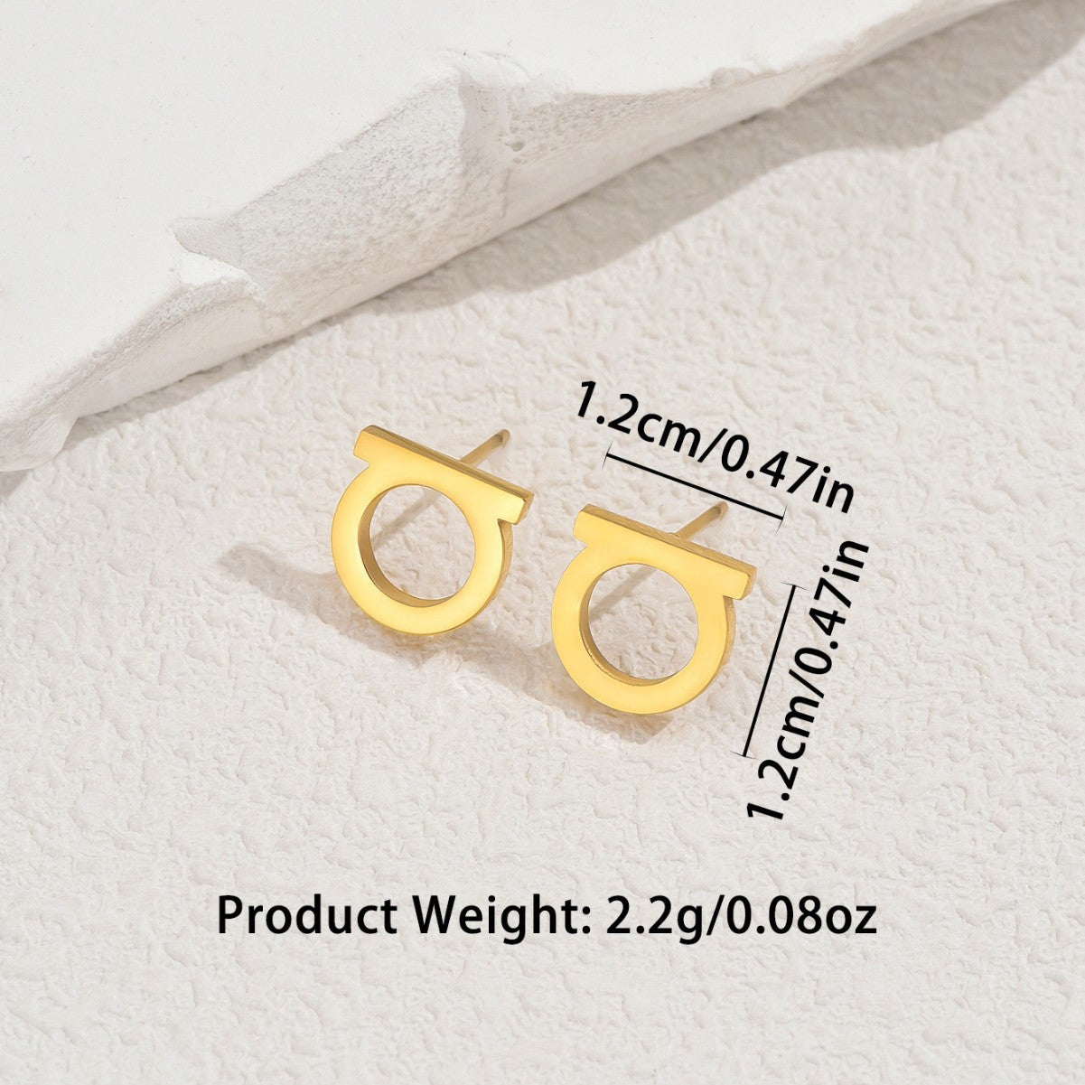 Pendientes con diseño de letra de estilo bosque minimalista para mujer en cobre con acabado galvanizado