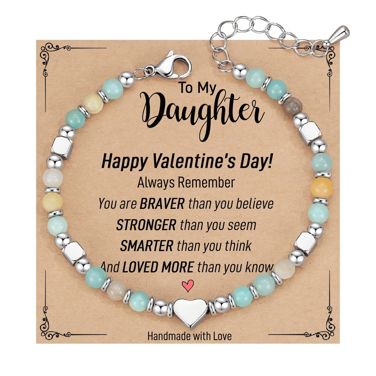 Fashion Heart Shaped Crystal Beaded Stainless Steel Bracelet for Women