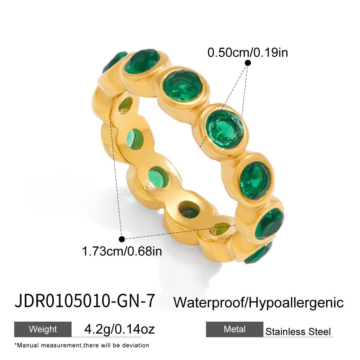 Elegant Geometric Heart Stainless Steel PVD Gold Plated Cubic Zirconia Ring for Women