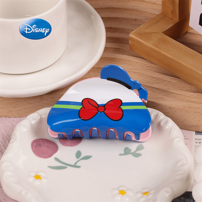 Cute Elegant Bow-Shaped Hair Claw for Kids Acrylic Hair Clip with Ruffled and Netted Details Princess Style Hair Accessory