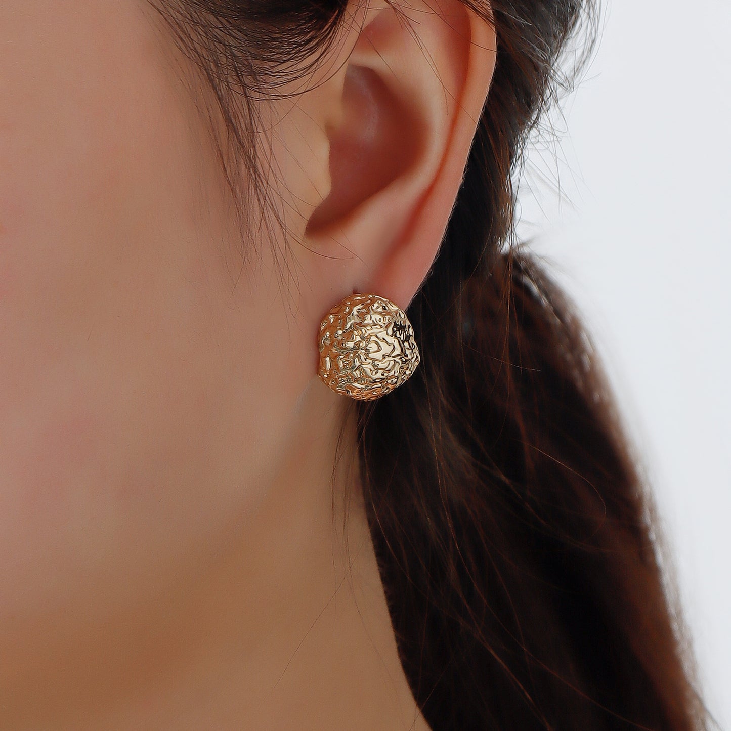 Minimalist Geometric Alloy Stud Earrings with Plated Finish for Women — Round Hexagonal Square Beveled Edges Design