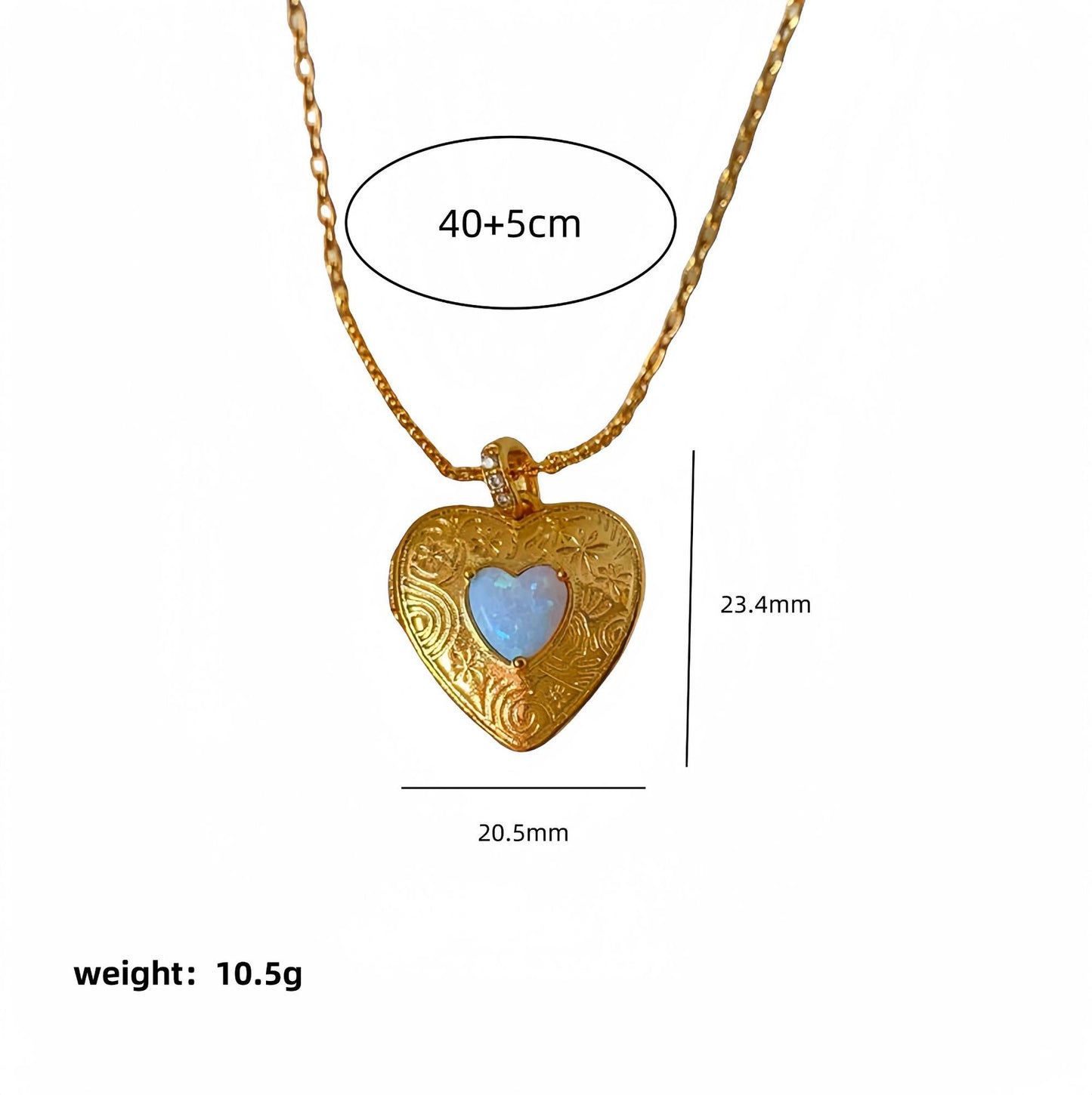 Collana Pendente Minimalista a Cuore in Acciaio al Titanio Placcato Oro per Donna e Uomo
