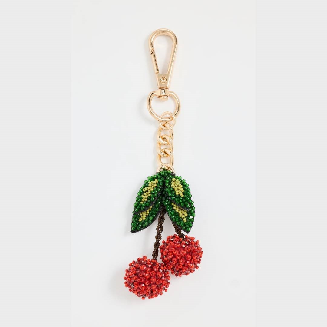 Vintage Elegant Geometric Cherry Heart Teardrop Bell Alloy Plated Bag Charm