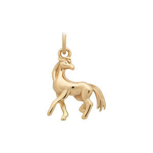 Vintage 18K Gold Plated Stainless Steel Animal Dog Pendant Charm Bar PVD Coated