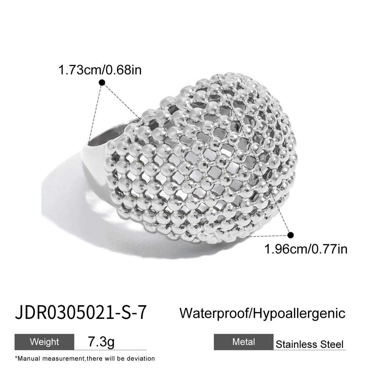 Anillo de acero inoxidable geométrico chapado para mujer con estética minimalista de lujo