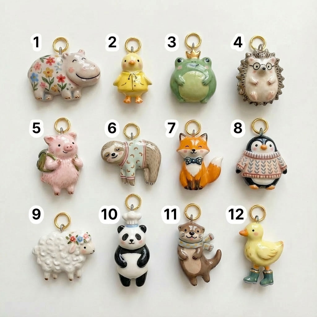 Plated Stainless Steel Animal Charm Bar