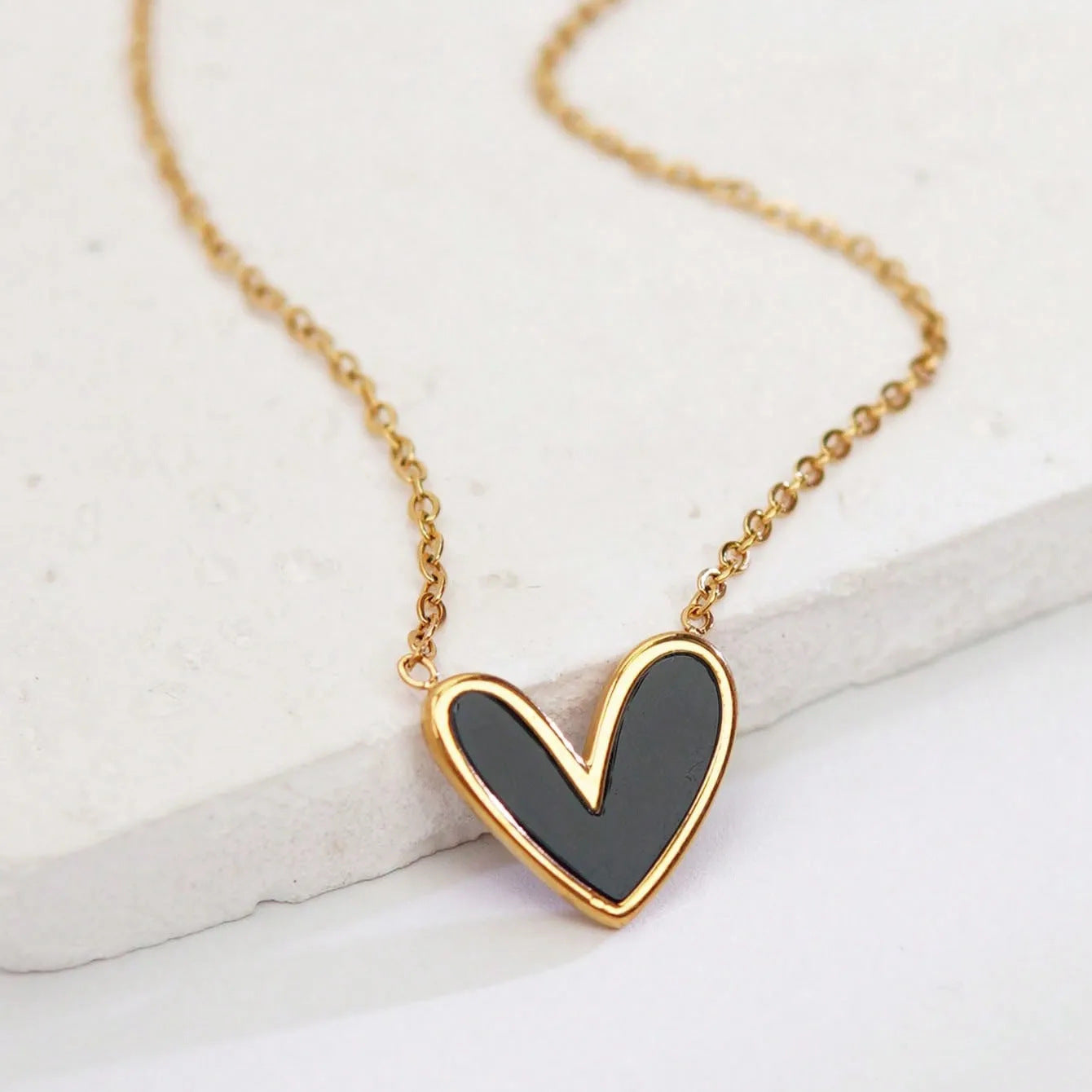 Elegante Collana da Donna in Acciaio Inossidabile Placcato con Goccia a Cuore