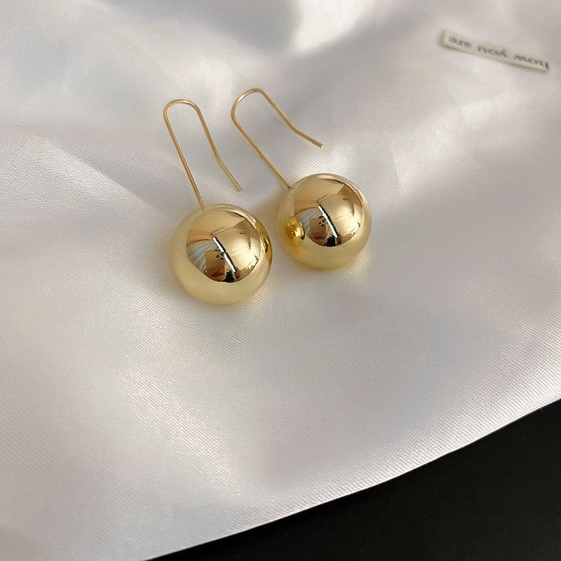 Orecchini a perno geometrici minimalisti in metallo con finitura placcata da donna, gioielli per l'orecchio lussuosi, alla moda e versatili per tutti i giorni