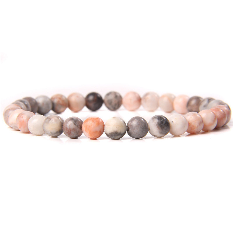 Elegant Casual Geometric Natural Agate Beaded Bracelet Unisex 6mm