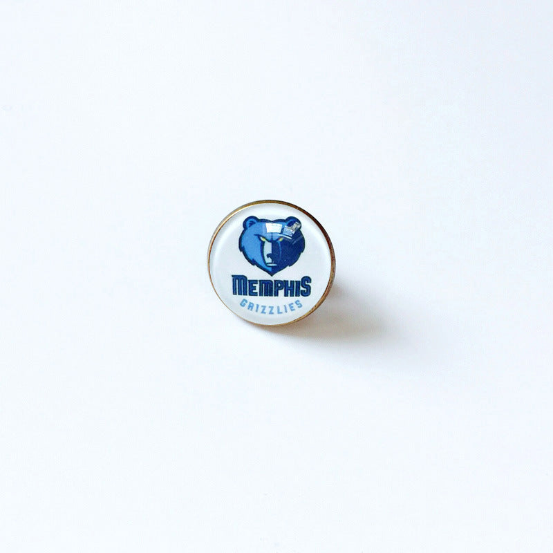 Pin de solapa metálico de equipos de baloncesto retro de la NBA - Insignia con gema vintage - Broche de Kobe Curry - Regalo para fans - Unisex