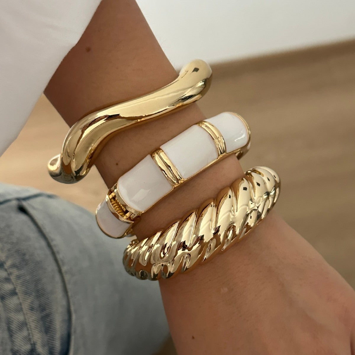 Bracciale in lega placcato olio con gocce geometriche di lusso