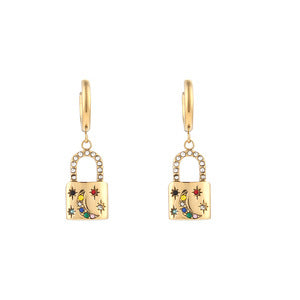 Orecchini a perno minimalistici a stella a cinque punte da donna in acciaio inossidabile con placcatura in oro 18 carati e finitura smaltata