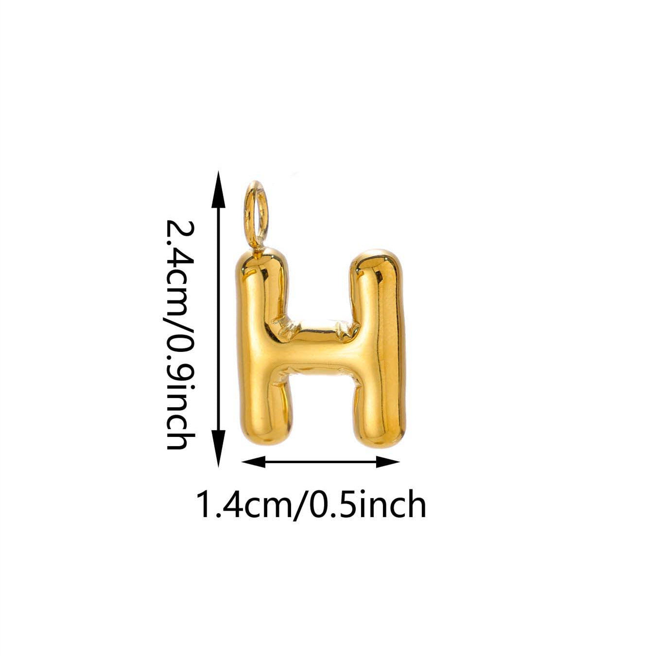 Elegant Plated Stainless Steel Letter Bag Charm