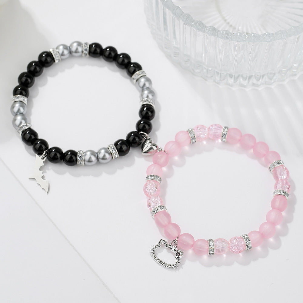 Handmade Geometric Round Stone Bracelet for Unisex