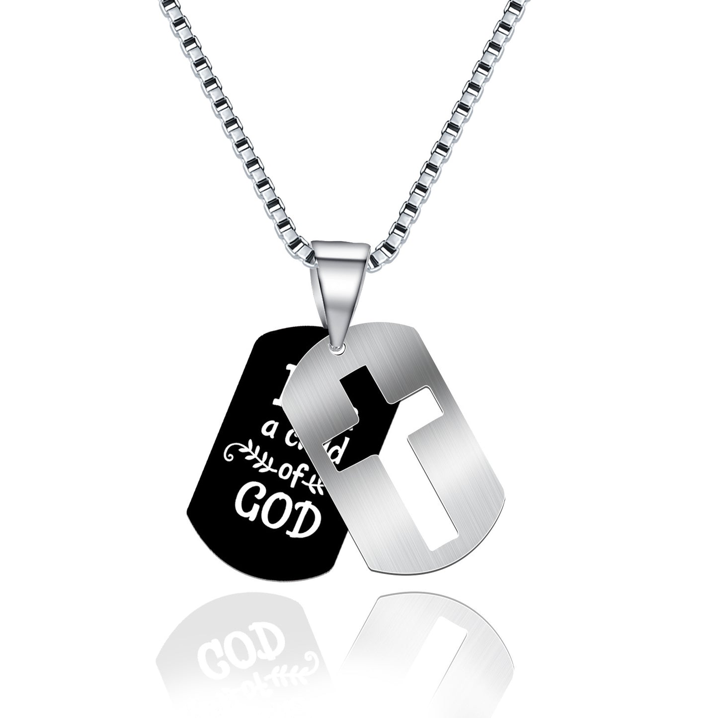Minimalist Geometric Cross Pendant Necklace in Stainless Steel with Polished Titanium Steel Charm for Unisex Daily Wear
