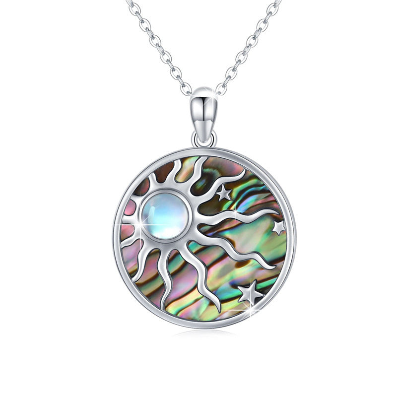 Minimalist Sun-Shaped Stainless Steel Necklace with Titanium Steel Pendant and Plated Finish for Unisex Daily Wear
