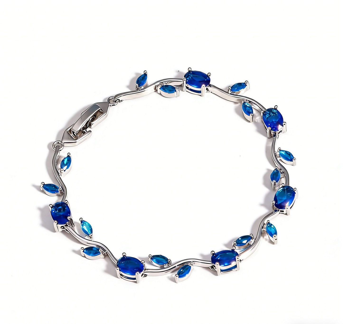 Elegant Gold Plated Brass Tulip Flower Bracelet with Rhinestone Gemstone Inlay for Women