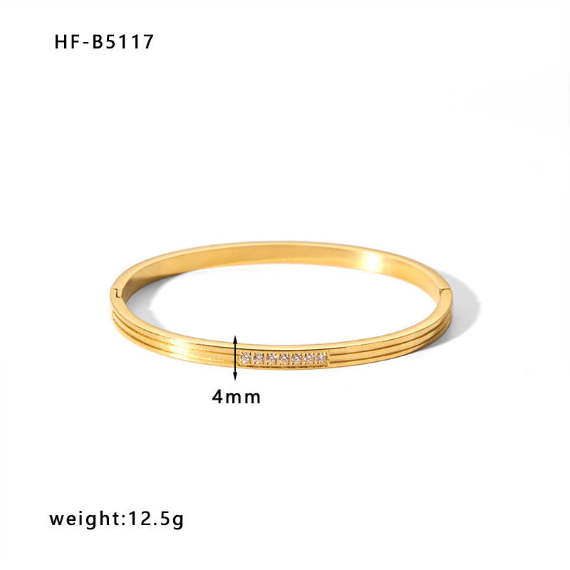 Fashionable 18K Gold Plated Stainless Steel Irregular Star Bracelet for Women