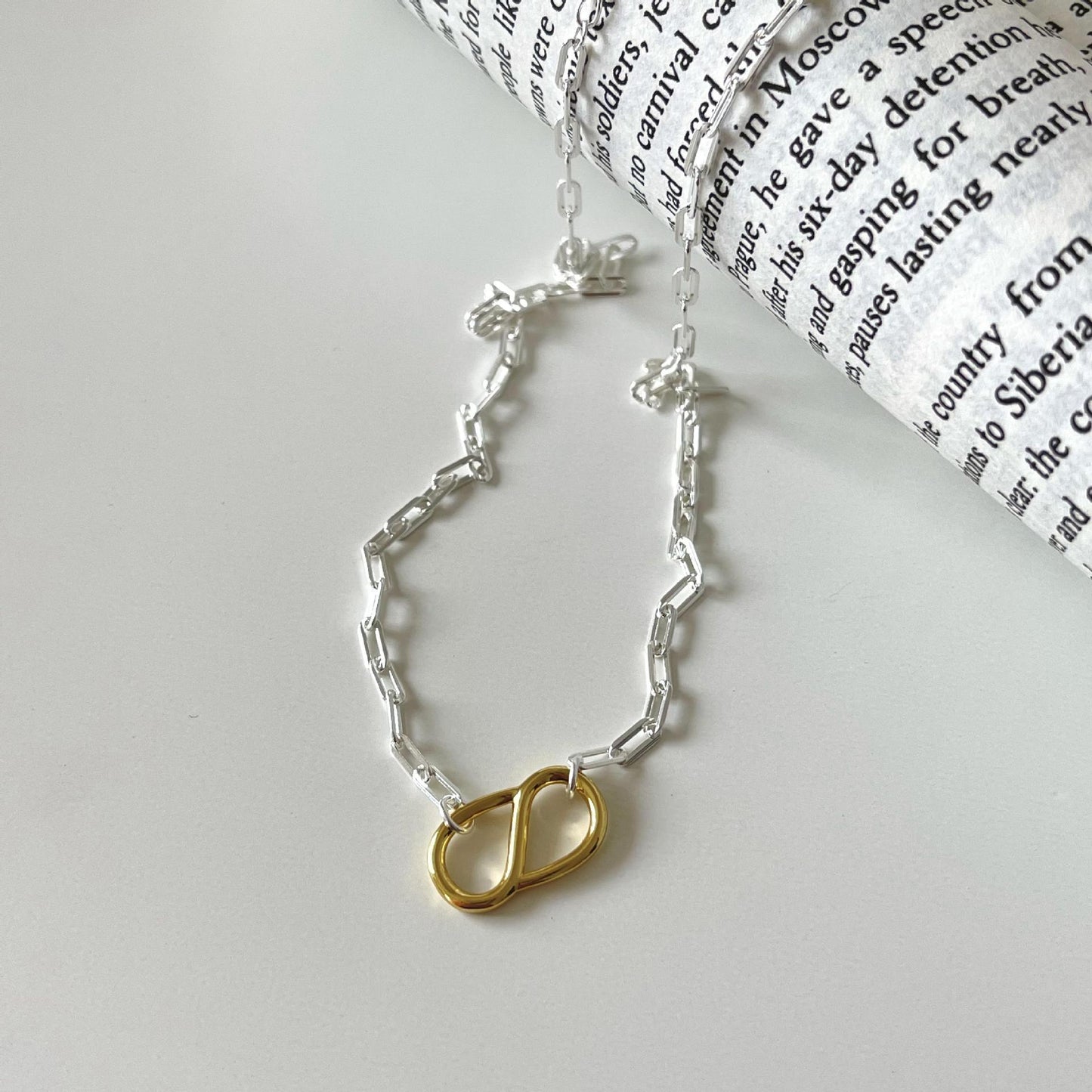 Minimalist 925 Sterling Silver Geometric Necklace for Women