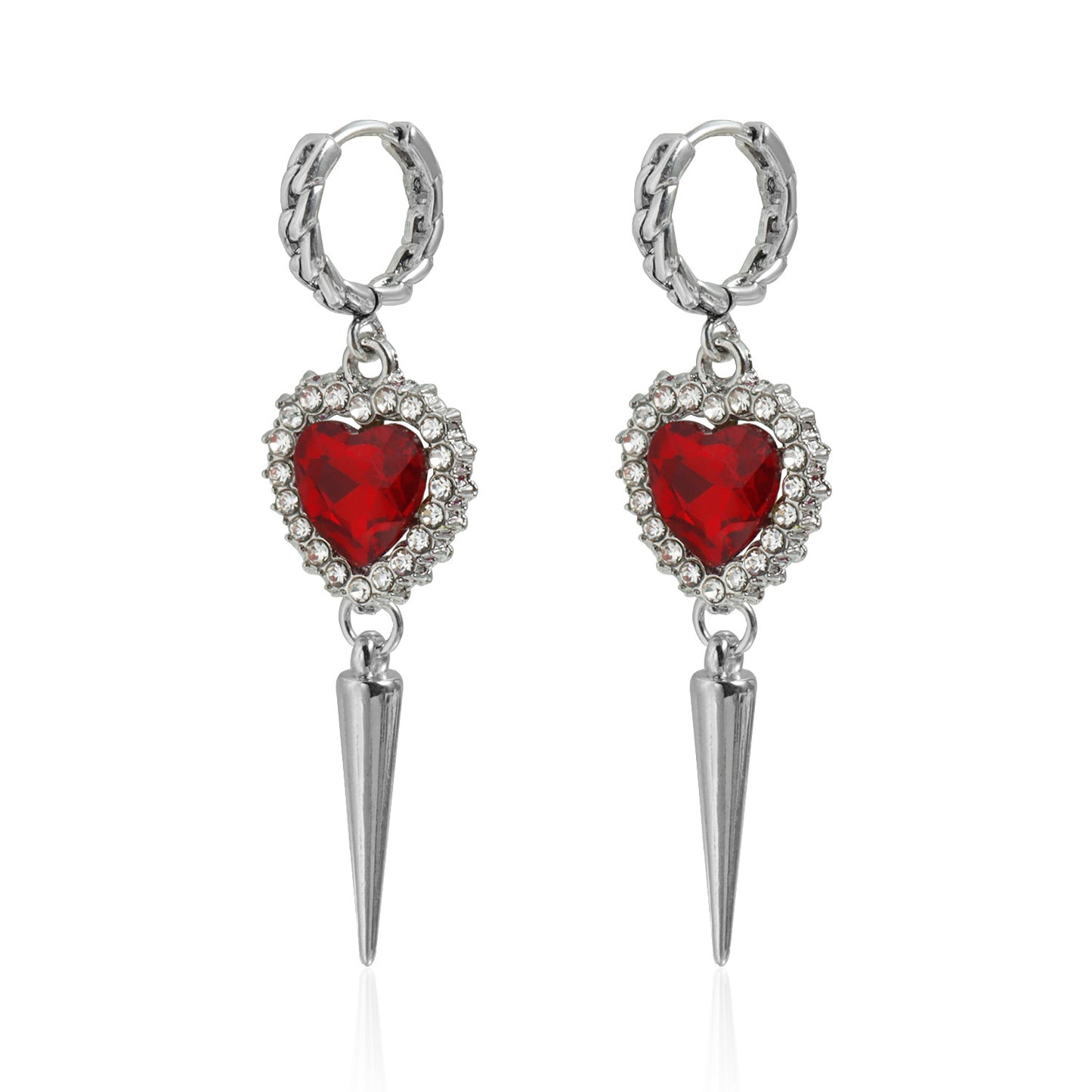 Gothic Streetwear Geometric Heart Alloy Plated Y-Shape Necklace for Women