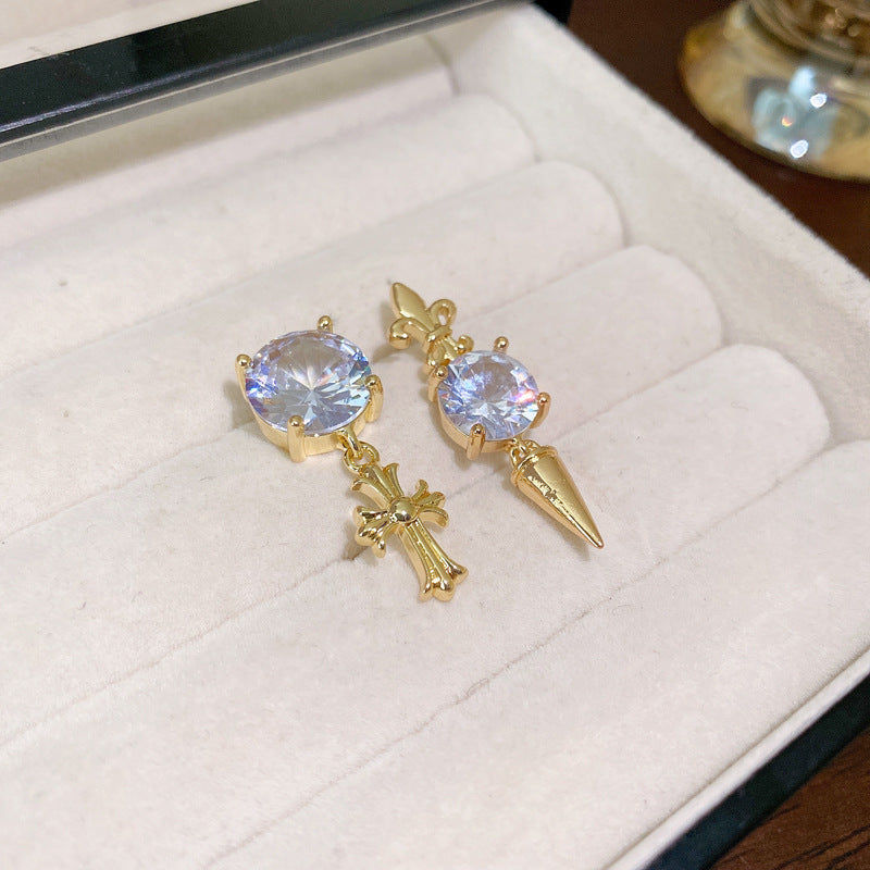 Orecchini da donna floreali vintage con perle, placcatura in oro e finitura smaltata