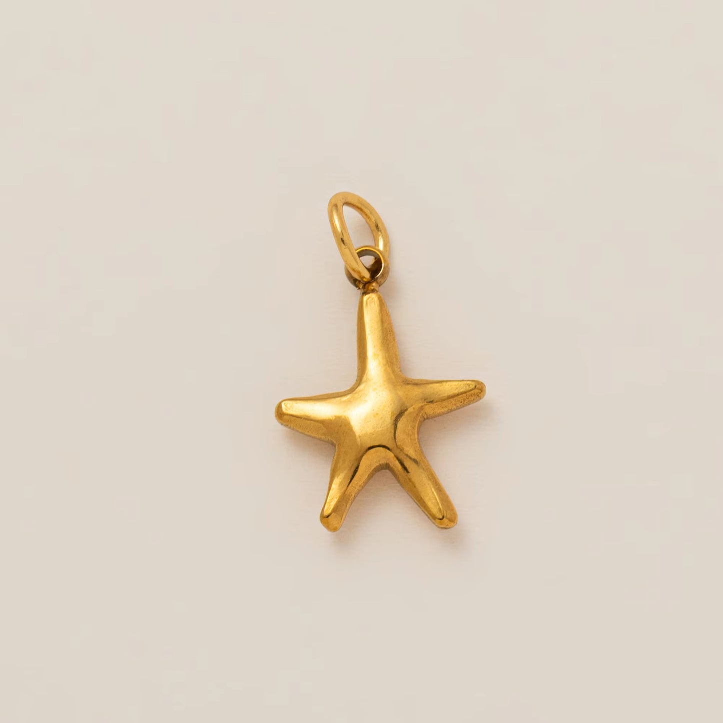 Vintage 18K Gold Plated Stainless Steel Starfish Shell Charm Bar for Women