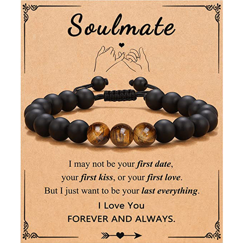 Matte Round Geometric Agate Bracelet Unisex Fashion Jewelry