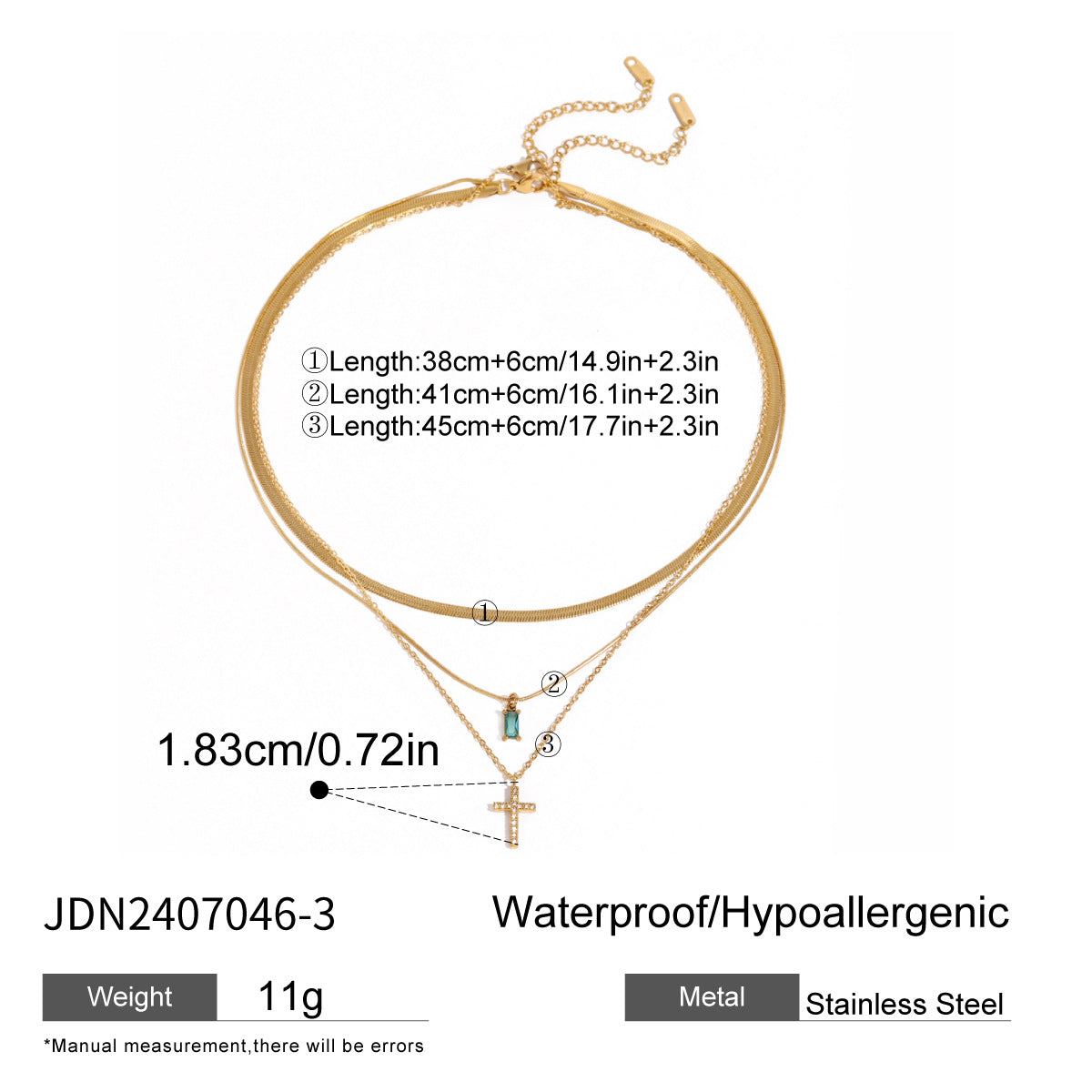 Elegant Geometric Square Stainless Steel Necklace with Titanium Steel Pendant and Cubic Zirconia Inlay for Women