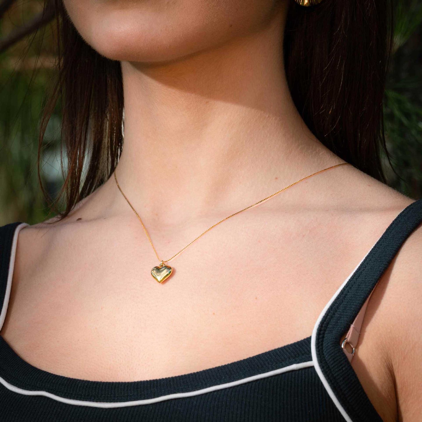 Minimalist Solid Stainless Steel Heart Pendant Necklace with Plated Finish for Women