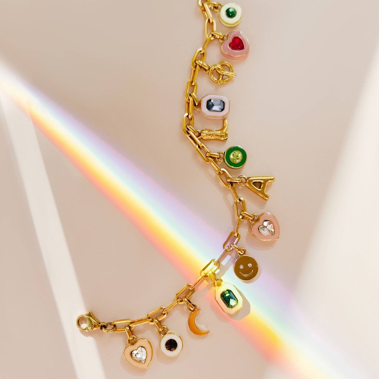 18K Gold Plated Stainless Steel Geometric DIY Charm Bar PVD Unisex