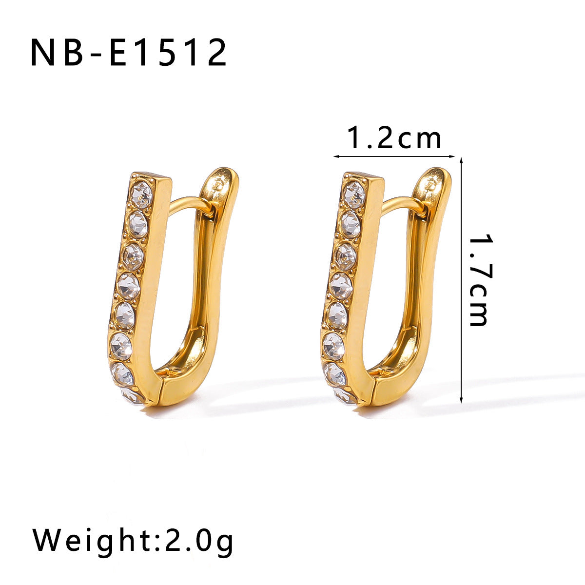 Minimalist Stainless Steel 18K Gold Plated Flower-Shaped Hoop Earrings with Rhinestone and Pearl Inlay for Women