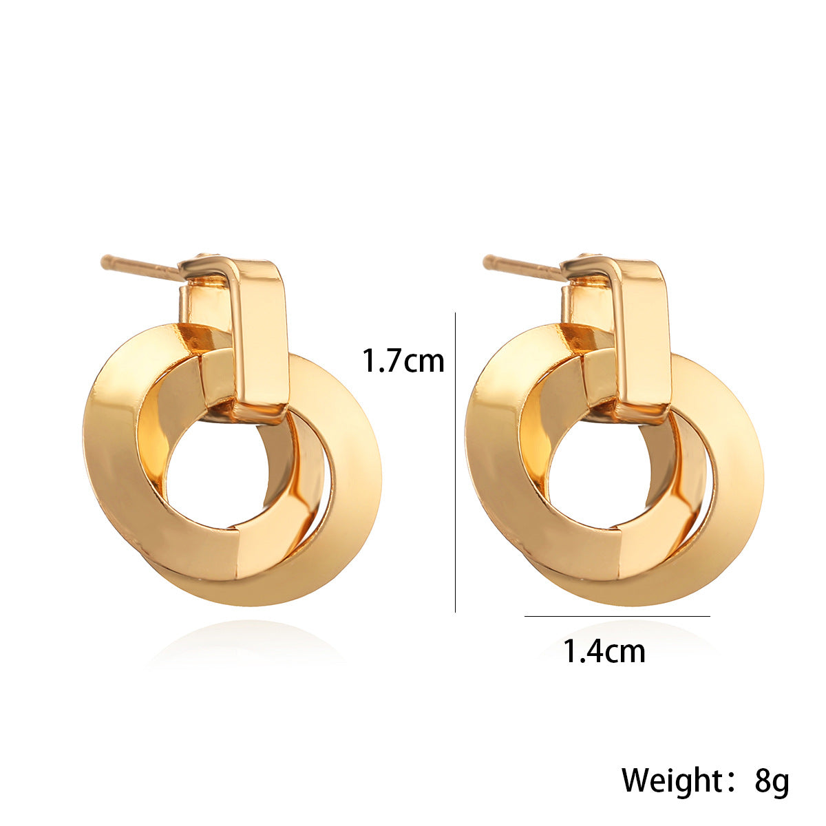 Minimalist Geometric Copper Gold-Plated Hoop Earrings for Women with Irregular Shape Design