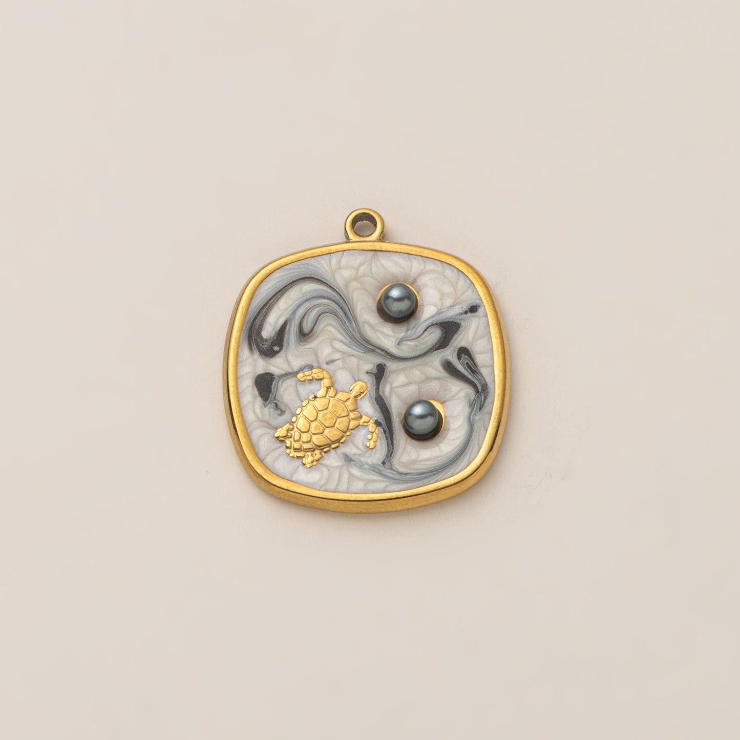 Vintage Geometric Abstract Stainless Steel PVD 18K Gold Plated DIY Charm Bar