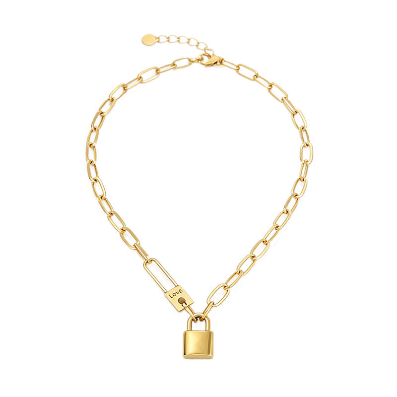 Collar de acero inoxidable con colgante de letras geométricas para mujer, estilo hip-hop, streetwear vintage