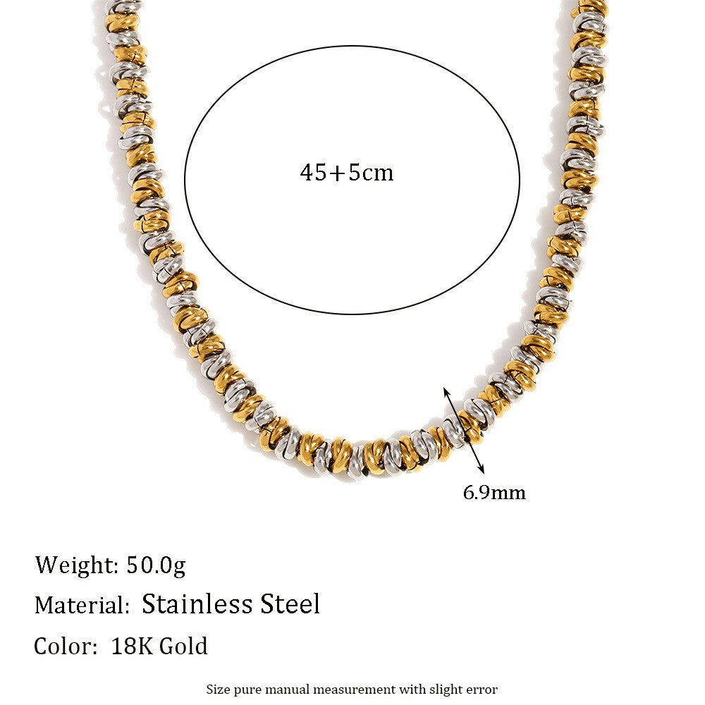 Pendientes de aro geométricos de acero inoxidable chapados en oro de 18 quilates estilo OL para mujer