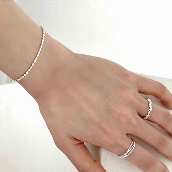 Minimalist Sweet 925 Sterling Silver Round Geometric Polka Dot Bracelet