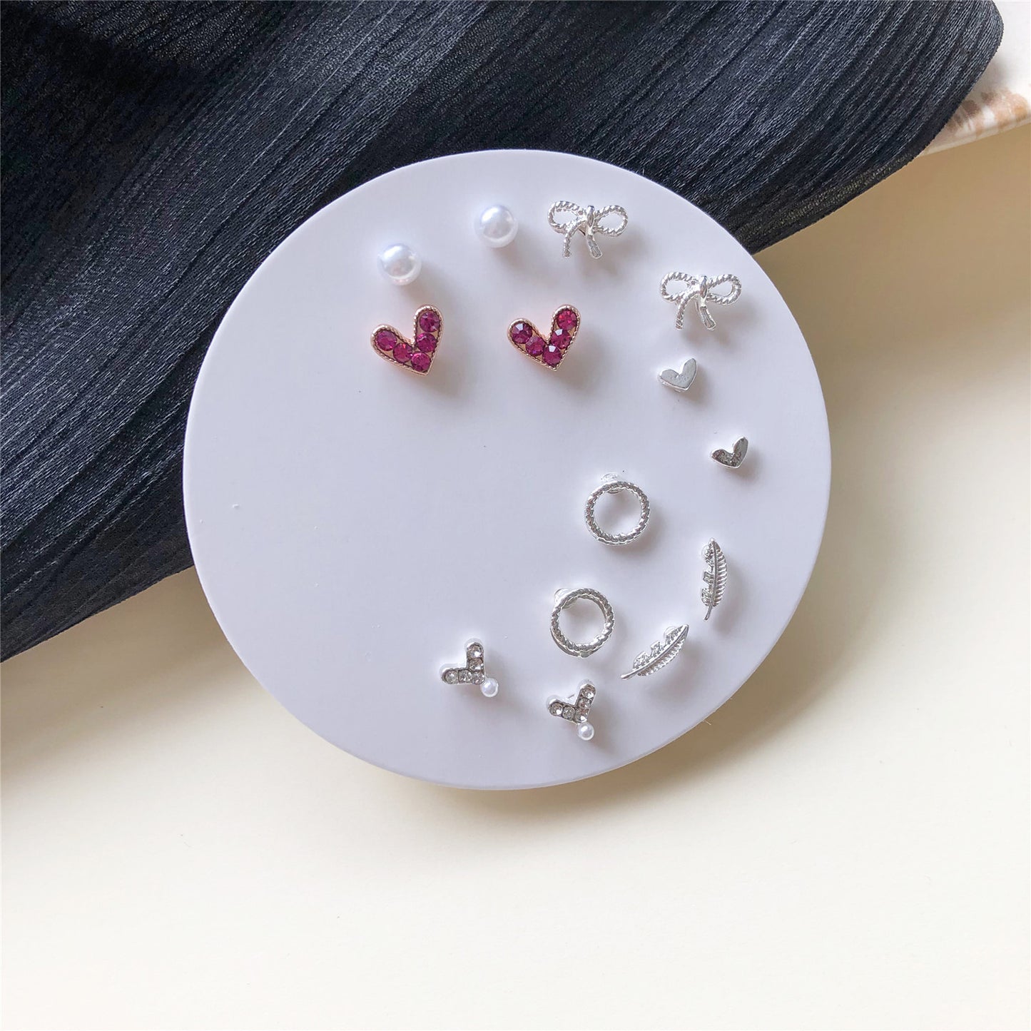 Minimalist Sweet Geometric Alloy Plated Stud Earrings with 925 Sterling Silver Posts for Women