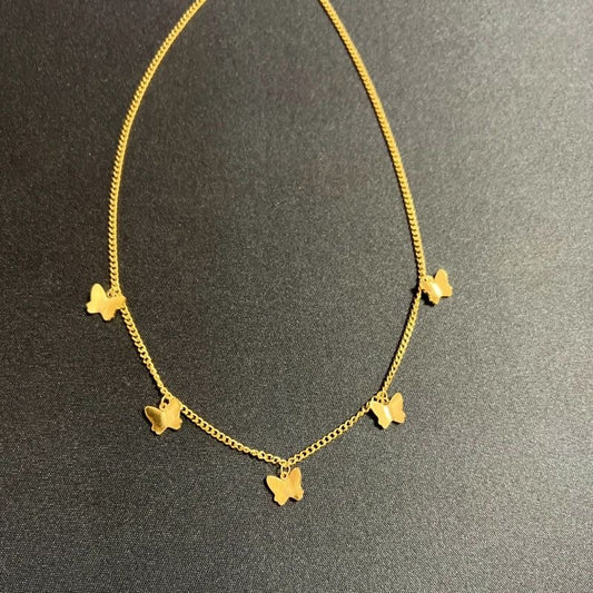 Sweet Butterfly Titanium Steel Plated Necklace for Women