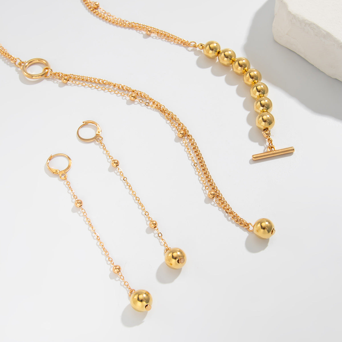 Collana a Y asimmetrica con ciondolo a nappa e catena in metallo, in stile business, da donna