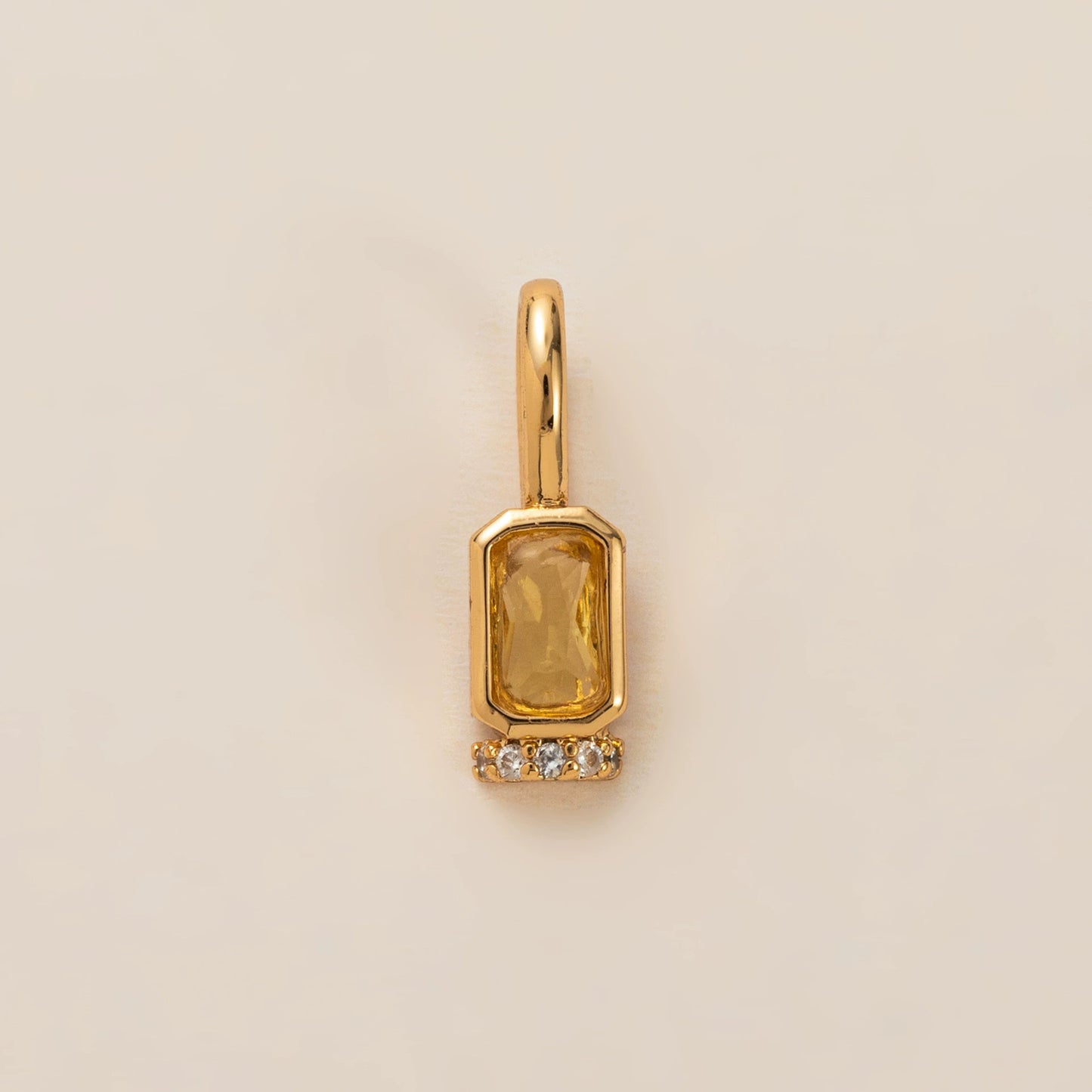 Vintage Geometric Stainless Steel 18K Gold Plated PVD DIY Charm Bar Necklace with 12 Birthstones
