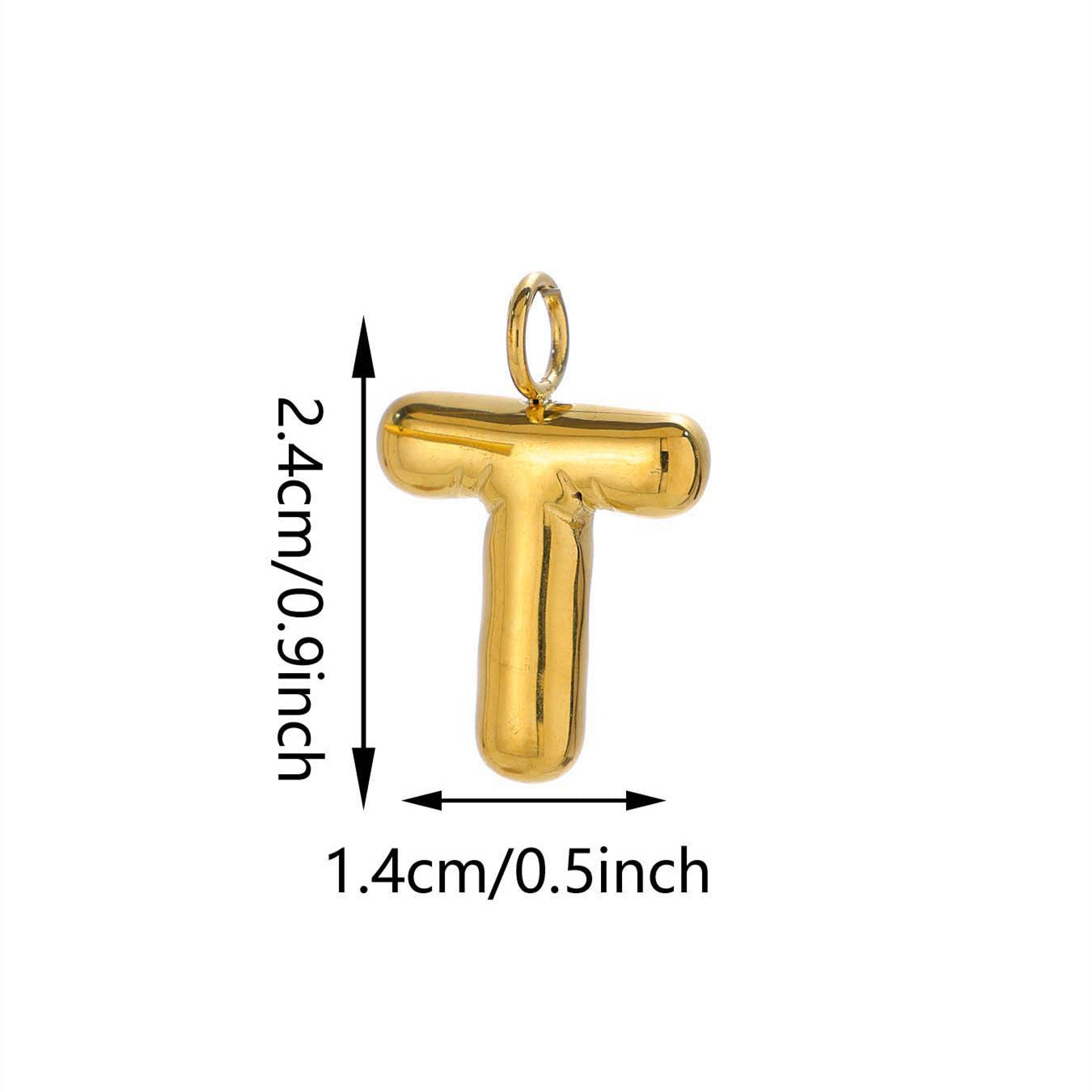 Elegant Plated Stainless Steel Letter Bag Charm