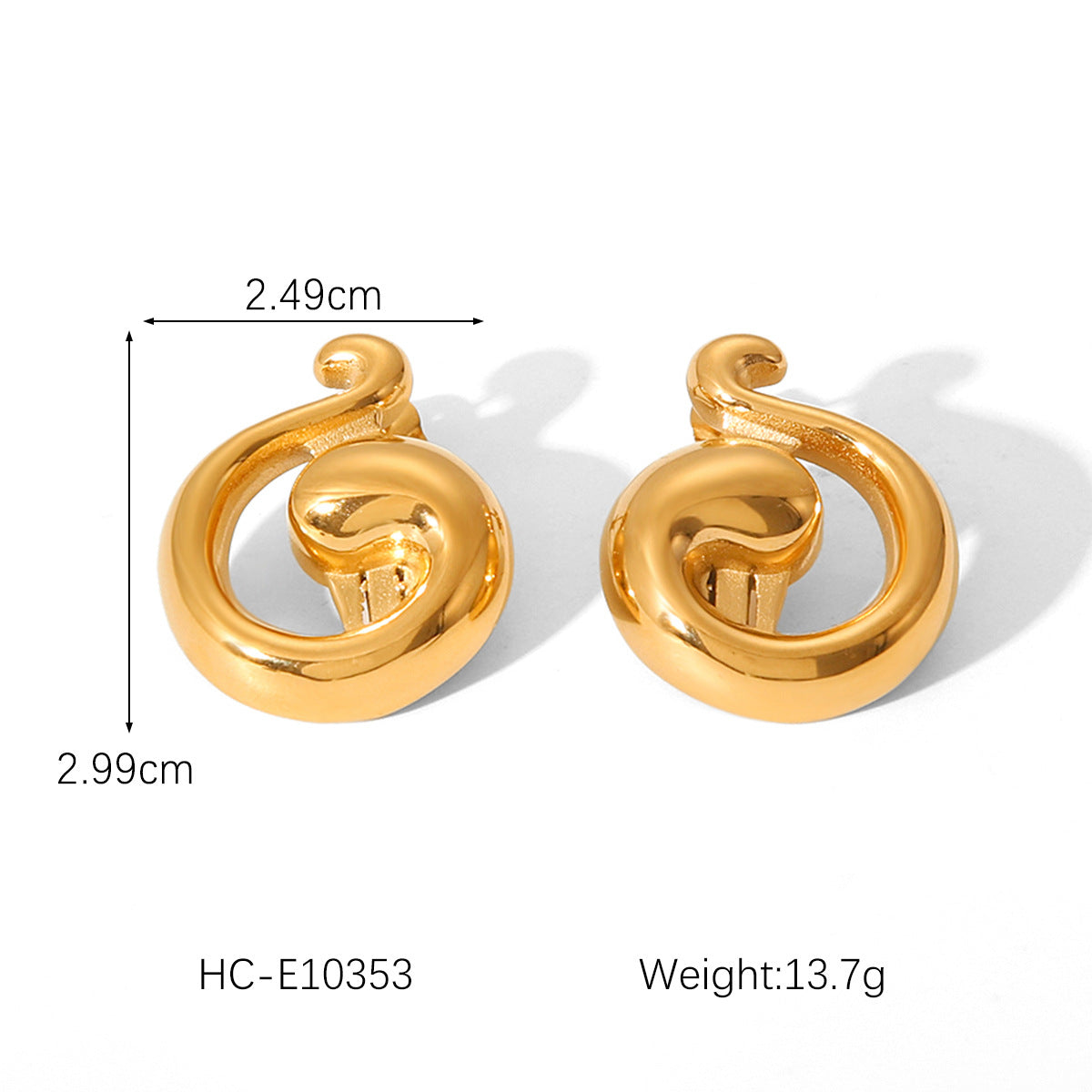 Geometric Note Stainless Steel Earrings for Women with Plated Finish