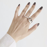 Minimalist Geometric Round Plated Alloy Ring Set for Women